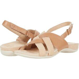 Vionic Eira Women's 8 Cream Pebble Leather Hook & Loop Sandals Women's 8 Comfy